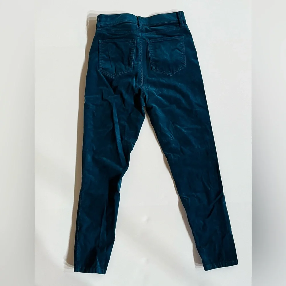 Ann Taylor Petite Skinny Velvet Ankle Pants Teal Blue, size 6P